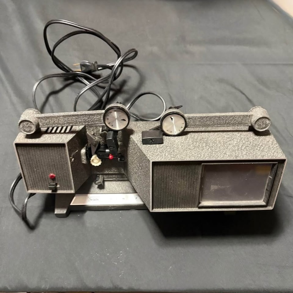 Vintage Sears 9380 8mm Action Movie Film Editor Viewer Box Light Works